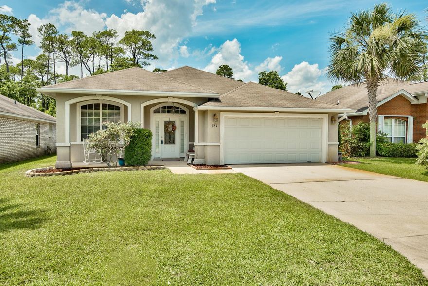Florida living at its best! Welcome to Tecumseh Lane in the beautiful Cobia Bay subdivision. With access to a nature trail and beach on the sound, this tranquil neighborhood is a dream come true. 3 miles from Hurlburt Field and 15 minutes to the beaches of Navarre. This impeccable home is updated with granite counters, stainless appliances, updated fixtures, neutral paint, 2015 A/C and hot water heater, new lawn pump, new privacy fence, new gutters, all under warranty! French doors lead from the living room to the screened-in Florida room. The LARGE Master suite is complete with double walk-in closets, dual vanities, and french doors that also lead to the Florida room. Perfect. Low Maintenance. Ready for you to move in today! Buyer to verify all dimensions and data.