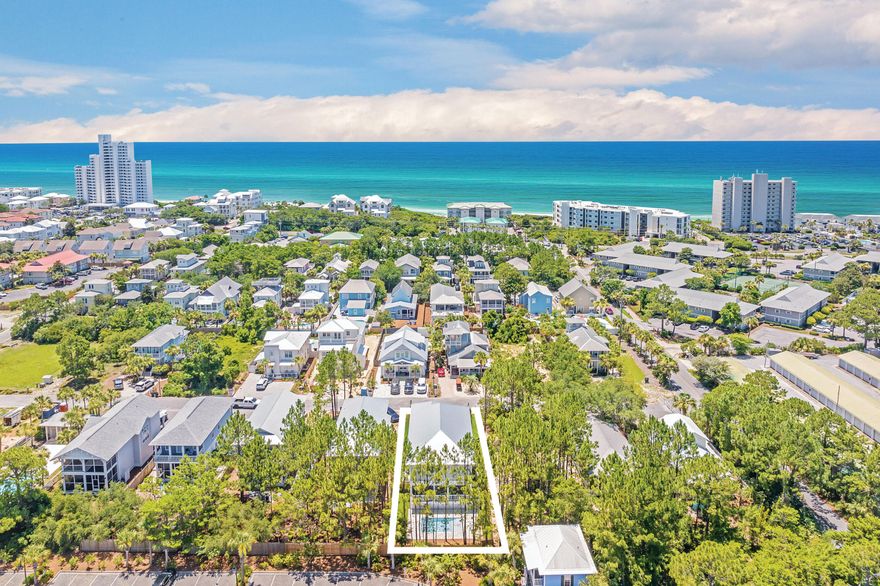 Reduced $90,000!!! And with $29k rental income already on the books for 2025. Ready for a new owner. Turn-key investment!  Discover the pinnacle of coastal luxury living at 37 Sand Dollar Court, nestled in the heart of Seagrove Beach. This exquisite, brand-new beach retreat has it all: a heated saltwater pool, a dedicated golf cart garage, and elegant furnishings that enhance every moment of your stay AND a NEW 6-Seater Golf Cart INCLUDED! The striking facade, with its stylish cladding and welcoming balcony, hints at the extraordinary home within, exuding both elegance and charm. Step inside to find a surprisingly spacious interior adorned with exquisite hardwood floors, soaring 10-foot ceilings, and refined crown molding throughout. Every detail has been thoughtfully crafted, from upgraded A/C units to designer tile and lighting fixtures, to captivating accent walls.((The state-of-the-art kitchen is a culinary enthusiast's dream, featuring Shaker-style soft-close cabinets, top-of-the-line Thermador appliances, and pristine quartz countertops. The centerpiece is a striking stainless steel hood crowning a 48" Thermador smart range with dual ovens, all set against a backdrop of contemporary flair. Entertain effortlessly around the chic white island, where conversations flow as freely as the drinks and snacks. The adjacent dining area, perfect for leisurely meals with loved ones, opens via glass doors to an expansive covered terrace overlooking the picturesque heated pool and lush woodland.((Outdoor enthusiasts will love the oversize screened-in porch, complete with a built-in grill and Naturecast cabinets, perfect for al fresco dining and relaxation. Seamless indoor-outdoor living is enhanced by sliding doors and installed speakers, ensuring your favorite tunes set the mood. Retreat to one of four generous bedrooms, including a luxurious primary suite on the first floor with a private bathroom. Upstairs, a second living room and three additional bedrooms await, including another tranquil primary suite with a walk-in closet and an oversized bathroom featuring an oval tub, large walk-in shower, dual mirrored vanities and a 2nd walk-in closet. The versatile bunk room offers two sets of queen-over-queen custom-built bunk beds, ideal for accommodating extra guests.((With projected rentals in the $225,000 range, this property promises both a dream vacation home and a lucrative investment opportunity. Conveniently located near the new Walton County beach access (currently under construction), Old Seagrove, Seaside, and Watercolor, you'll enjoy easy access to shops, renowned eateries, and a pristine beach.
(Experience the pinnacle of upscale coastal living at 37 Sand Dollar Court where every moment is a masterpiece in the making. This is a home you simply cannot afford to miss. Buyer to verify all information and dimensions. Home is sold fully furnished and rental ready.