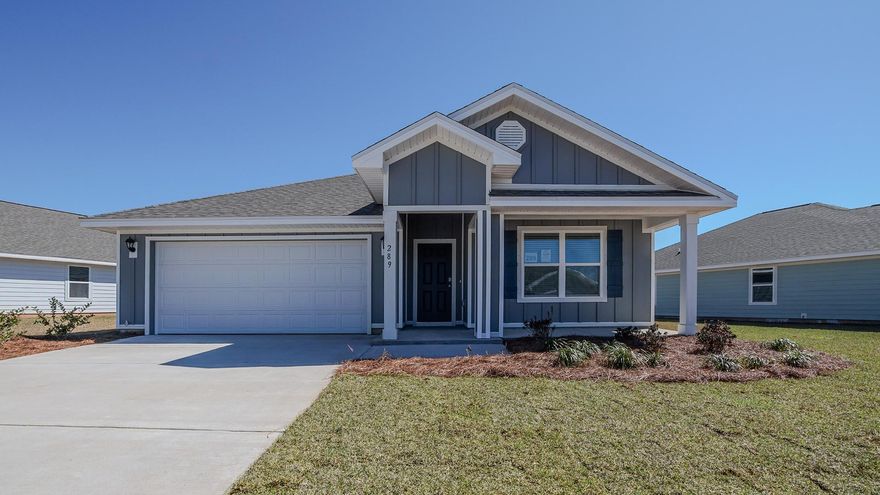 The Cali plan is a beautiful 4 bed, 2 bath home.  As you enter this home, three guest bedrooms are towards the front and are all adorned with sizeable closets and share a full bath. Towards the back of the home, you'll find an open concept kitchen and living room area. The kitchen has an island and a large pantry. The Primary Suite is located off the living area and has a gorgeous bathroom with a separate soaking tub and a spacious walk-in closet. Interior features also include EVP flooring throughout with carpet in the bedrooms and granite countertops in the kitchen and baths. This home comes standard with a Smart Home Technology package which includes a KwikSet keyless entry, thermostat, garage door and so much more.