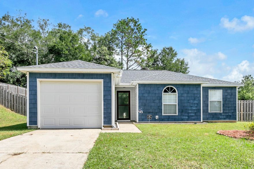 Welcome to this beautifully refreshed home offering the perfect blend of modern upgrades, plenty of yard space, and a convenient location just south of I-10 without an HOA. Featuring a brand-new roof, brand-new septic, and brand-new HVAC system, this property offers peace of mind and long-term value from day one. Inside, you'll find a bright and functional layout with updated finishes throughout. The spacious living area flows into a modern kitchen with solid-surface countertops and ample cabinet storage. Both bathrooms have been stylishly updated, including a luxurious tile shower in the primary bedroom. The attached garage offers washer/dryer hookups, additional storage space, and a convenient spot for your vehicle. Sitting on a generous 0.61-acre lot, this home offers a fenced, oversized backyard that is perfect for entertaining, pets, gardening, and recreation. Fresh front shake siding and vinyl trim on the exterior combined with the updated, clean interior make this home truly move-in ready.

Commuters will love the location. Situated south of I-10, you'll save time by avoiding the heavy traffic north of the interstate. This prime location also provides easy access to local shopping, dining, medical, plus Duke Field and Eglin Air Force Base. Whether you're looking for a primary home or a smart investment, this beautiful property checks every box. Schedule your private tour today! 
