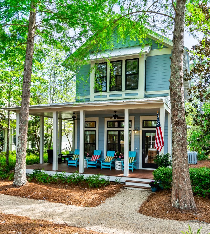 Amazing opportunity to own this lovely 4 bedroom, 5 bath beach home located in popular Watercolor!  Pristine, immaculately well cared for and never rented, this wonderful beach home is being sold furnished and turn key with just a few exclusions. Features include Hardwood Floors throughout, multiple En Suite Baths, Wrap Around Porches, Transom Windows, an updated kitchen with a new Gas Range and Hood, new HVACS, a new Tankless Gas Water Heater and so much more. Peaceful serenity abounds in this Park Front home that is tucked away in a quiet section of the community & surrounded by a beautiful preservation area. Amenities include multiple Community Pools & Parks as well as access to Western Lake and the new Watercolor Beach Club! Approximately $100K in potential gross income!