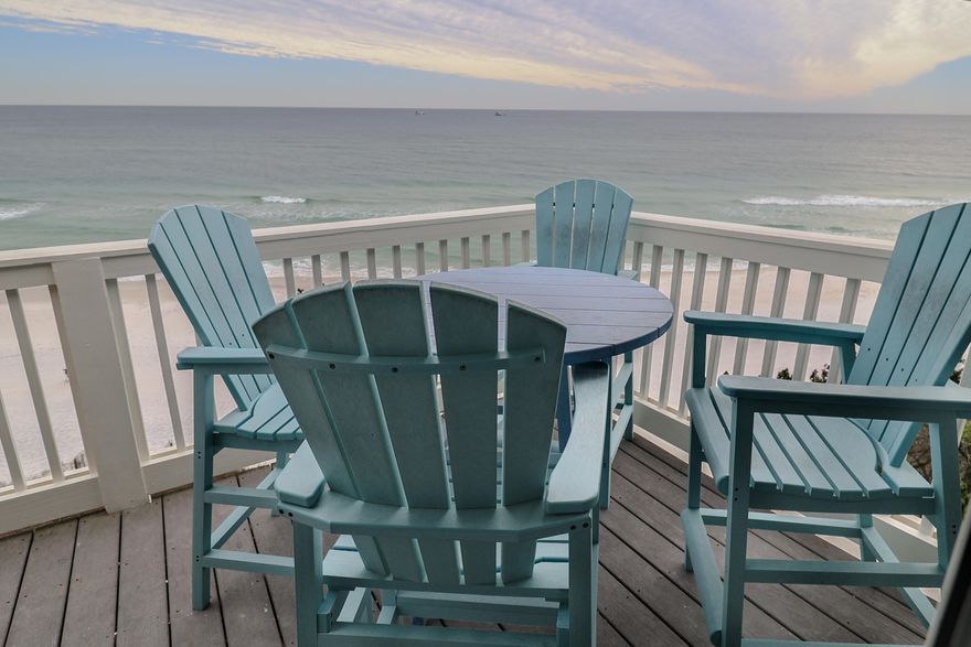 Come see this Top Floor West End Gulf Front unit at Mistral! Unlike any other two bedroom floor plan you will find on 30A with magnificent loft bedroom on the second floor of this two story unit! Located in Seacrest, halfway between Watersound and Alys with some of the best sunset views found anywhere on the coast! Totally updated and fully furnished, ready to enjoy on day one! Mistral has a private beach, new roof, new beach stairs, and new balconies! SIRS is complete and assessments have been paid by seller. Unit is self managed and carefully maintained. It has a very solid rental history and a long list of return guests year after year. Buyer to verify room dimensions and square footage.