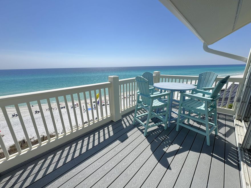 Come see this Top Floor West End Gulf Front unit at Mistral! Unlike any other two bedroom floor plan you will find on 30A with magnificent loft bedroom on the second floor of this two story unit! Located in Seacrest, halfway between Watersound and Alys with some of the best sunset views found anywhere on the coast! Totally updated and fully furnished, ready to enjoy on day one! Mistral has a private beach, new roof, new beach stairs, and new balconies! SIRS is complete and assessments have been paid by seller. Unit is self managed and carefully maintained. It has a very solid rental history and a long list of return guests year after year. Buyer to verify room dimensions and square footage.