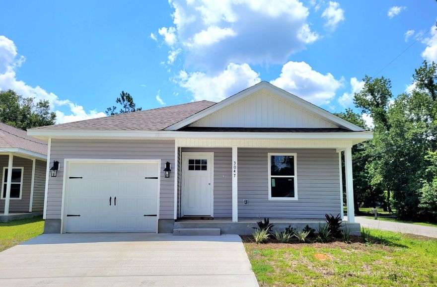 EXCEPTIONAL QUALITY New Construction in Milton! This craftsman 3 bedroom, 2 bathroom home has LVP flooring with carpet in the bedrooms, ceiling fans and an open concept. Kitchen has granite countertops, stainless and black stove and dishwasher, microwave and oven. Soft close cabinets and breakfast bar overlooking the living room. Primary bedroom has a pocket door leading into the bathroom with a walk-in closet, double vanity, granite countertops, bathtub/shower combo. Additional bedrooms with ample space and an additional full guest bathroom. The back door opens to a covered patio. The extra wide driveway allows for ample parking. No HOA, no rental restrictions, and 2 boat ramps within 2.2 miles! Come check it out and make it your own!