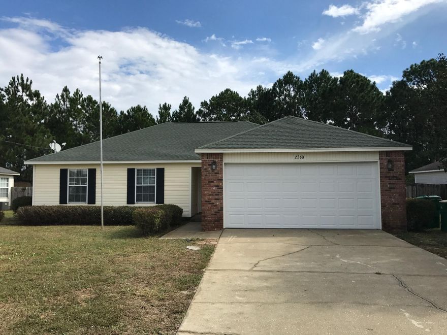 Move in ready! So many updates have been done to this home, including brand new: granite countertops, remodeled kitchen & bathrooms, stainless steel appliances, paint, ceiling fans, and light fixtures. This great home is in a prime location! Conveniently located close to restaurants, shopping, Hurlburt Field, and the beautiful beaches of Navarre! Because the backyard backs up to a wooded lot, you can enjoy both privacy and a scenic view! Any sheds, outbuildings, and lawn pumps are being sold in ''as is'' condition and no value will be added. Buyer to verify room measurements.