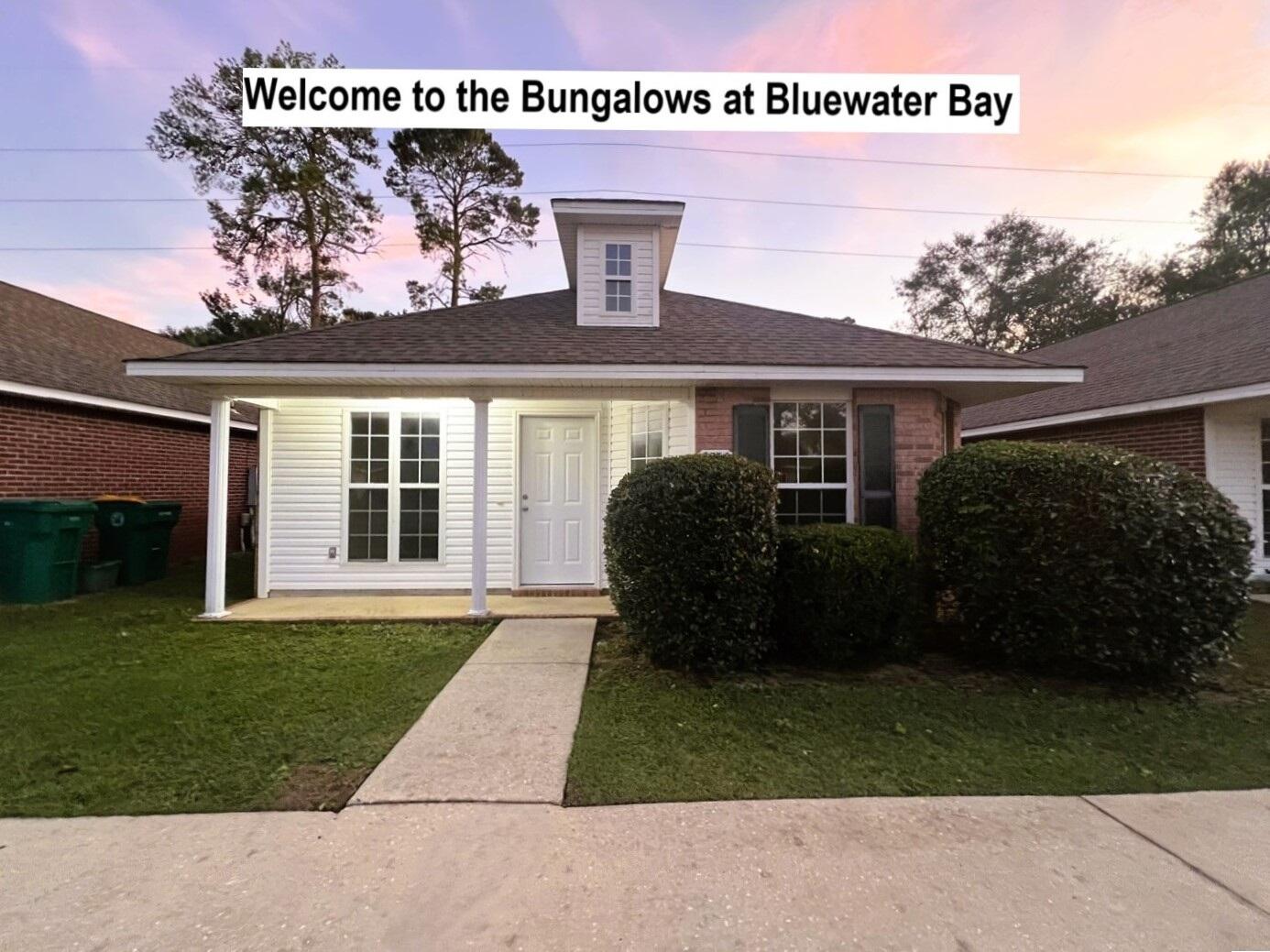 Located in the Bungalows at Bluewater Bay, this neighborhood is well kept with Easy Access to Bluewater Bay Elementary, Bypass to Destin, Niceville, Shopping, & Restaurants. ZERO CARPET HOME with Privacy Fenced backyard. New Roof Installed in 2020 that was inspected on 12-17-24 by a State Certified Roofing Contractor and was deemed to be in good to excellent condition. New Smooth Top Range & Microwave. Kitchen with an Overabundance of Cabinets and Counter Space, Separate Pantry and Appliances will Remain. Indoor Laundry Area Plus an Additional Storage Area in the Rear of the Home. Privacy Fenced Backyard. The sellers have never lived in the home, and it is being sold as is with the right to inspect. Termite Bond in Place. Buyer to verify any information that they deem important.