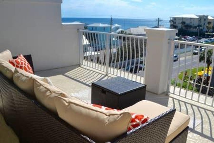 The Perfect 30A Spot! Great rental investment property in Summer Place community w/ $62K in 2017 & $56+ in 2018 in gross rentals. This unit is on the popular Hwy. 30A! It is located a block from Gulf Place & Ed Walline Beach access. After a long day at the beach, enjoy a dip in the community pool which is only steps away or enjoy the beautiful sunsets from your private panoramic roof top terrace. The town home offers 4 Large Bedrooms, 4 full baths, Hard wood flooring & travertine tile throughout, and 10 foot ceilings with crown molding. The kitchen has granite counter tops, stainless steel appliances & breakfast bar. The living & dining area are all open to the kitchen area with an abundance of windows.The private rooftop has panoramic gulf views that's hard to beat!