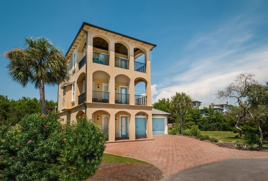 Spectacular 30A home with gulfviews. Over 1500 sq ft of exterior living**16'x32'pool on the 1/3 acre lot**Backs up to Camp Creek golf course**Deeded beach access at the end of the street**Mahogany floors**Granite counters*10' ceilings on all floors with 8' entry doors**Plantation shutters**Back deck perfect for dining overlooks the pool and woods surrounding the golf course with staircase leading down to the pool**Entire 3rd floor is master suite with large balcony overlooking the gulf**Large master bath with sunken jetted tub and walk in shower**Master suite also has beverage bar**Oversized garage with built-ins**Standing seam metal room**Recently repainted with elastomeric**Never rented but rental Projection is $78,000. See it in Docs.