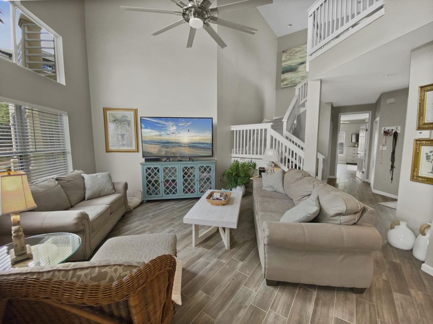 This 3 bedroom, 3 bath town-home is magically located overlooking the Links golf course and pond on the 15th hole within Sandestin Golf and Beach Resort. Master on the main floor and additional master suite on the 2nd floor. Property being sold fully furnished with a few exclusions and turn key ready. Significant upgrades include tile plank flooring throughout, freshly painted in a coastal palette, new furnishings and decor. This property may be rented on a short term basis or be a wonderful 2nd home or fulltime residence.  Can be shown anytime with short notice.