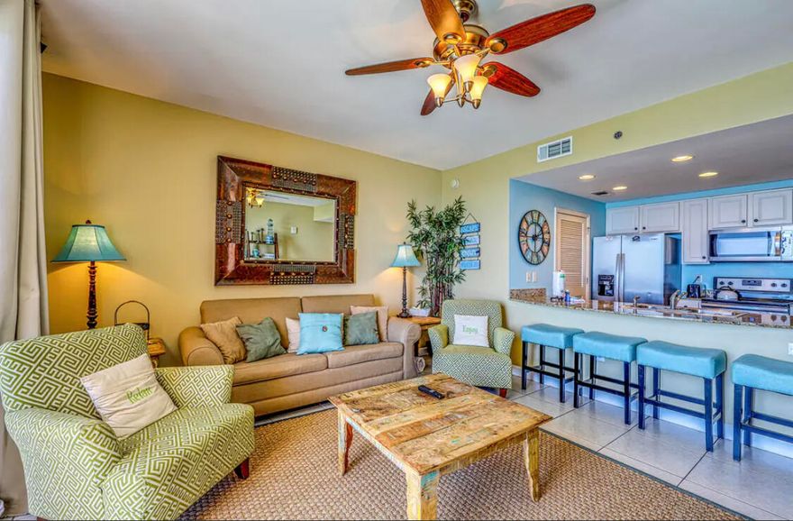 Popular Splash Resort on the Gulf of Mexico, Gulf front! This is a 1 BR/2 BA unit A very spacious master bedroom, two full baths with a huge soaking tub in the master bath, and bunks. Interior Full Size Stack Washer and Dryer. A/C 2015. Water Heater 2014. Private Gulf Front Balcony with spectacular views. Splash also has two waterparks, fitness center, island style beach bar & grill, covered parking, arcade, pools and more. All information is believed to be correct but should be verified by the Buyer.