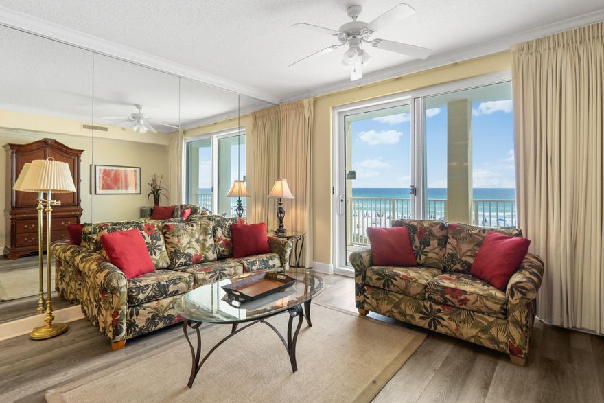 **BEST PRICED 3 BR BEACH FRONT CONDO AT OCEAN RITZ** Ocean Ritz 302 has everything you are looking for in a beach front condo! This spacious LOW FLOOR 3 bedroom, 3 bathroom condo features a beach front master bedroom with direct access to the balcony, a beach front living area and kitchen,  tile throughout and a large balcony.  You will not find a better deal on a low floor 3 BR beach front condo in PCB! Ocean Ritz is a low density building with only 63 units in the entire complex and only 3 units per floor. This means less people on the beach, less people to share amenities with and less waits for an elevator! The on-site amenities include a Gulf front pool, hot tub, exercise room and outdoor grills. Ocean Ritz is located near restaurants, shopping and entertainment hot spots including Pier Park, Pineapple Willy's, Ripley's, Coconut Maze, Signal Hill Golf Club and Shipwreck Island Waterpark.