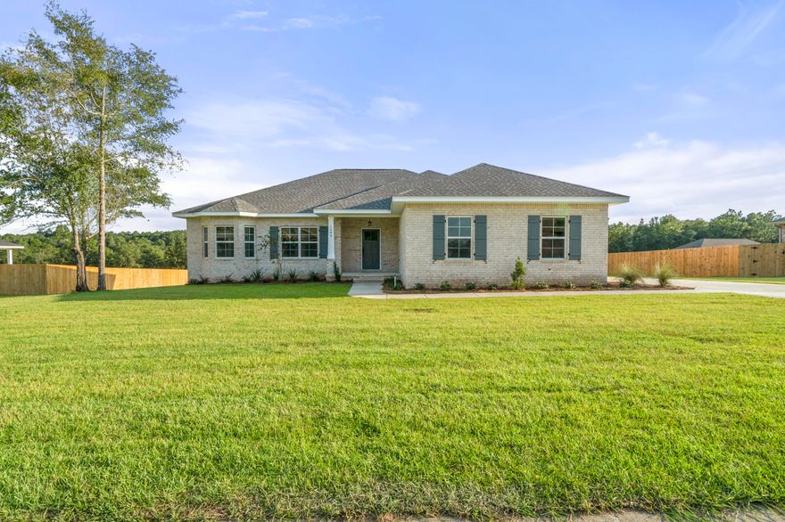WOW, new construction built by a Parade of Homes winner, on a 1/2 acre lot! This 4 bed 2 bath brick home will be stunning. Open floor plan where the kitchen overlooks the family room. Stainless steel appliances, including a refrigerator. Master bath has double vanities, walk in closet, soaking tub, and a separate shower. And don't worry, irrigation is included!