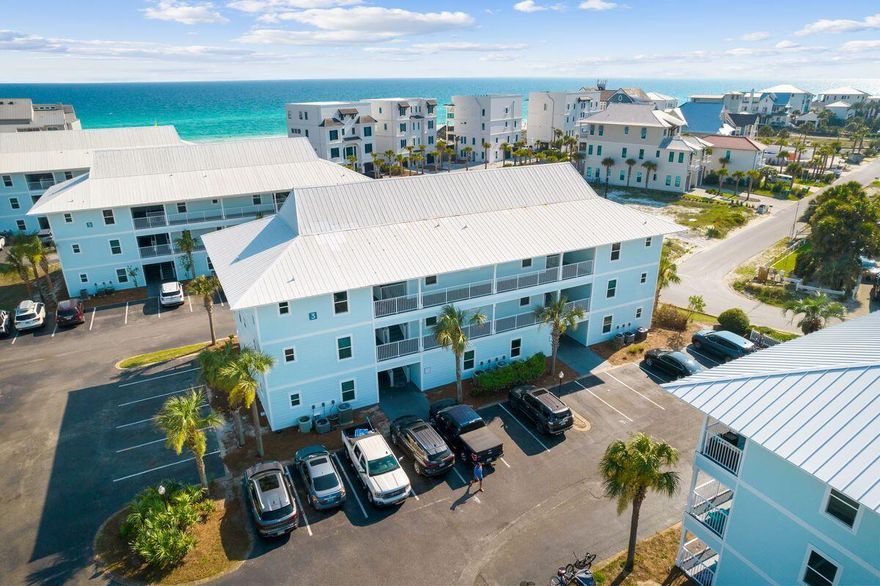 This amazing two-bedroom, two-bathroom condo in the heart of Seagrove Beach, South of Scenic 30A, is being sold fully furnished. Located South of Scenic 30A, this first-floor condo is steps to the beach and pools at Beachside Villas. Excellent rental history of $46,000 in 2022 even with Oct-Dec closed for updating. Beachside Villas has just been completely updated with new hardy board siding, sliding glass doors and windows and exterior electrical panels and looks amazing! In addition, this owner has done interior renovations: new Pergo LVP flooring, new light fixtures and ceiling fans, new interior paint, new TVs, new king bed and renovated bathroom, renovated the entire kitchen including plumbing and appliances including a new Convection Microwave Oven with Airy Fry.