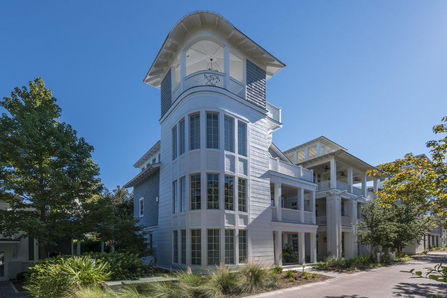 Recently built by one of 30A's most acclaimed Builders as his personal home, no expense was spared on this open living concept home featuring a glass elevator, Loewen Lift Slide doors that enlarge the main living area, a tower living space with Gulf Views with a custom built contemporary fire table with a radius sofa surround. Standing Seam Metal Roof. Highly efficient HVAC, Steam Shower unit in the Spa like Master Bath, high end state of the art custom Lighting/Automation/Audio Video system, central VAC, butlers pantry, duel sub zero refrigeration units, two inch reveal on a 14 ft. Calcutta marble island in the kitchen,custom built furniture and art work, over $200k spent on the interior design and custom window treatments, The Seaside Home Owners collection has a rental projection of