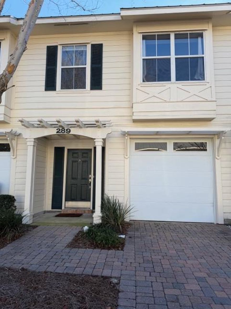 Spacious three-bedroom, 2.5-bath townhome located in the heart of Destin, close to shopping, dining, and beaches.The kitchen features stainless steel appliances and opens to a bright living area. Travertine flooring runs throughout the entire first floor, as well as the upstairs hallway and bathrooms, giving the home a clean and upscale feel.All bedrooms are located upstairs and are carpeted for comfort. The large master bedroom includes a walk-in closet and a private master bathroom. Two additional guest bedrooms share a full guest bathroom. Washer and dryer are conveniently located upstairs near the bedrooms.Additional features include a one-car garage and a private, covered patio in the back--perfect for relaxing or entertaining.
