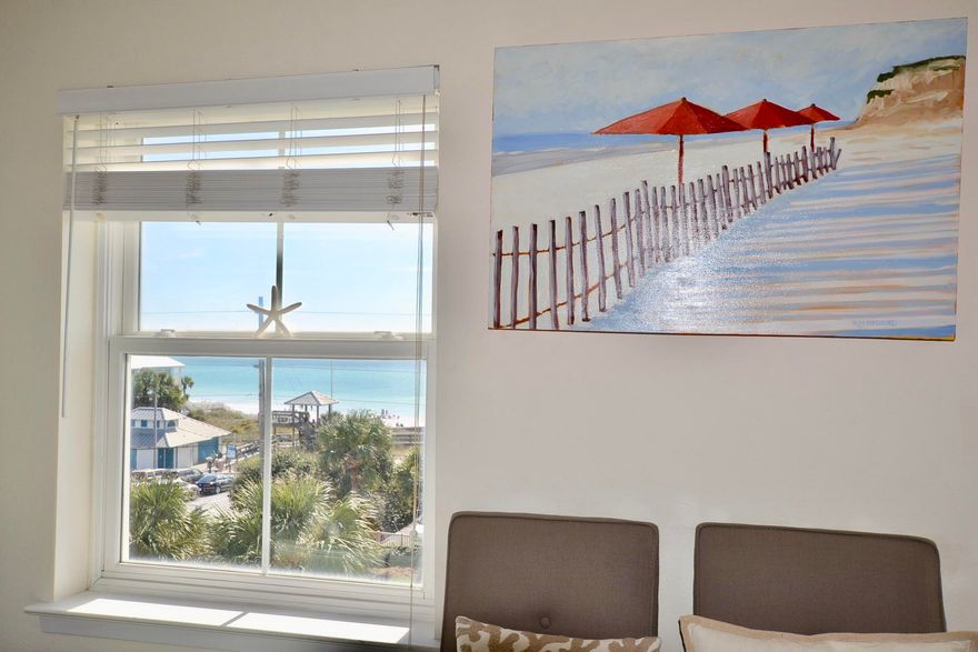 This prime one bedroom, top floor corner unit is a rental machine. This unit overlooks Ed Walline Beach Access. It is rental ready and comes fully furnished. The views are awesome from the living area and the bedroom. The kitchen has new backsplash and the full bathroom has been completely remodeled. This adorable condo has a full kitchen that is open to the living area with an abundance of windows to enjoy the views. Just head down to the sugar white beaches through one of three deeded beach accesses.This charming unit is located in Gulf Place where there are several boutiques & local artists shops, plenty of  restaurants to enjoy and a large green area for all types of events. The Gulf Place community also has 3 community pools, tennis courts, and walking paths throughout the community.