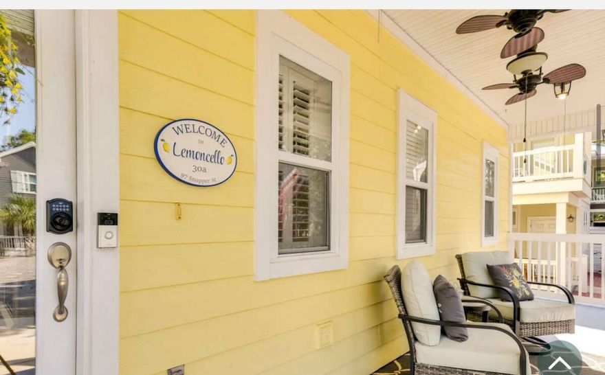 Welcome to Lemoncello 30A--your serene retreat in the heart of Blue Mountain Beach positioned South of 30A.  Just a short stroll from the sugar-white sands, this charming 3-bedroom home with an additional bonus bunk room is being offered fully furnished and ready for immediate enjoyment. Whether you're seeking the perfect primary, second home or a high-performing short-term rental, Lemoncello delivers the ideal coastal lifestyle. As you step inside, you'll immediately feel the comfort of the updated main-floor master suite, complete with beautiful luxury vinyl plank flooring and a relaxing, coastal-inspired atmosphere. The home's thoughtful layout and inviting design create an effortless blend of comfort and style.Outdoor living is a true highlight of this property. Enjoy morning coffee or evening cocktails on the welcoming front porch, unwind in the spacious, fenced backyard, or entertain under the gazeboplenty of room to gather, relax, and enjoy the Gulf breeze. Upstairs, two additional bedrooms each feature their own private porch, providing peaceful spaces to unwind after a day at the beach. 
Located in a highly desirable area of 30A, this home offers easy access to the shorelineyou can hear the waves from your porchand includes amenities at the Villages of Blue Mountain Beach, such as a community pool, cabana, fitness center, and shuffleboard courts covered by the HOA.  Home conveys with 4 bicycles and Golf Cart is negotiable with acceptable offer. 
Lemoncello is more than a homeit's a coastal escape where memories are made.

