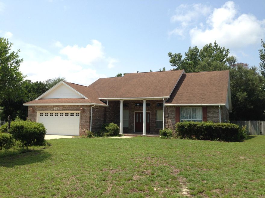 short sale. As you walk up to this house you are greeted with a columned, covered front porch. You enter the formal living room with a fireplace off to your right. Down the hallway are your two additional bedrooms sharing a full bathroom. There is an entrance to the living room off the second bedroom, and an additional entrance off the formal living room. Back down the hallway, formal dining room is on your right, and the laundry room is across the hall on the left with shelving and a utility sink. The kitchen has a large breakfast bar island and ample counter tops and cabinet space. The master bedroom is further down the hallway with a screened-in porch off to the right leading out to the open back porch. The master bathroom boasts separate, double vanity sink, stand-up shower and garden tub. This is a Short-Sale the house needs many repairs. The home is being sold "as is" and "where is". JP CHASE BANK is the short-sale Lender and they WILL NOT CONSIDER ANYTHING LESS THEN LIST PRICE.