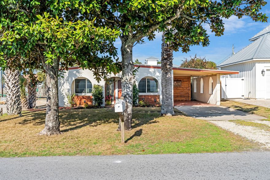 RARE OPPORTUNITY!  CHARMING BEACH COTTAGE WITH POOL ONLY A BLOCK FROM THE BEACH! 2 bed/2 bath with a fenced in backyard with a private pool/sun deck and pool house. You are only steps away from the beach.  As you are entering the house you are welcomed with an open layout of kitchen, living and dining area. One of the bedrooms has its own private bathroom and the other bedroom has a nice bonus room that exits out to the pool. That bedroom accesses the full bathroom in the hallway. The property is sold fully furnished with everything you need. Additional features: wood ceilings, full size washer and dryer, NO carpet, new HVAC, new roof, new windows, pool recently resurfaced, new pool pump, new irrigation, new decking, new kitchen. This house is a must see! This property is well suited for an investment, second home or permanent residence. They don't come available very often.