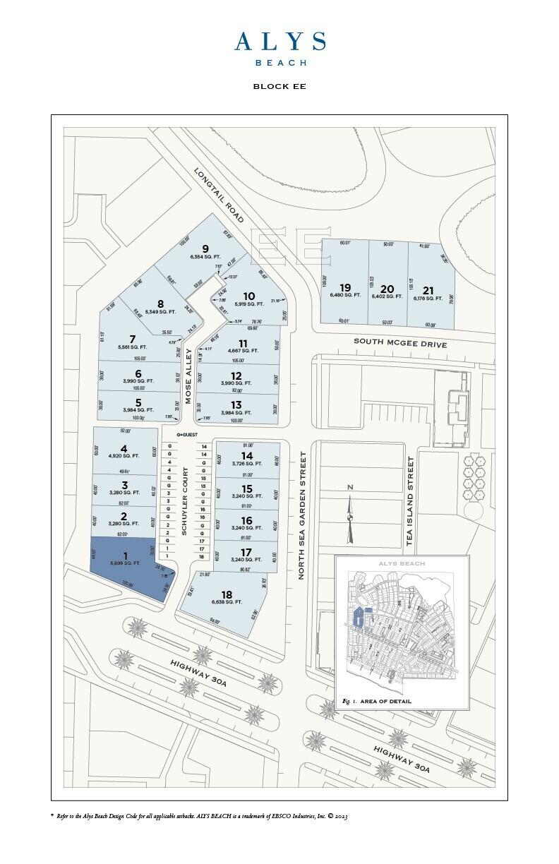 Large corner custom homesite fronting Highway 30A. Entered for comp purposes.