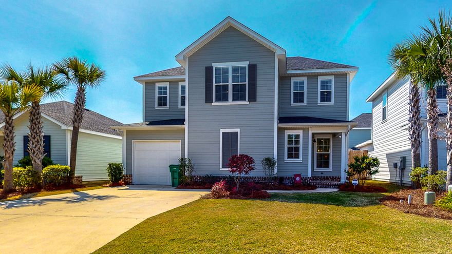 Better than new with $20,000 of upgrades, this charming Huff Homes quality residence is on a premium lot in the lovely Church Street Village community and only 5 minutes from the beach! The tall
entry door opens to reveal over 2000 square feet of living space. Luxury finishes and upgrades include CoreTec luxury vinyl flooring, crown molding, soft close quality cabinetry, designer lighting including kitchen undercounter lighting, recessed ceiling lights and LED's. The kitchen features a beautiful color coordinated backsplash and quartz counters.There is a flexible loft area at the top of the stairs and a private screened brick floored porch with plenty of room to grill, relax and chat with family or friends, or relax and read or watch TV. A fully fenced yard is maintained by the HOA, so no yard work for you on those hot days! With 9 foot ceilings, two HVAC systems, stainless appliances and much more, you will want to see this home soon! 
The Church Street Village neighborhood is highly coveted and a great location. It features a community pool, exercise facility, club room, playground, dog park,and many walking paths.