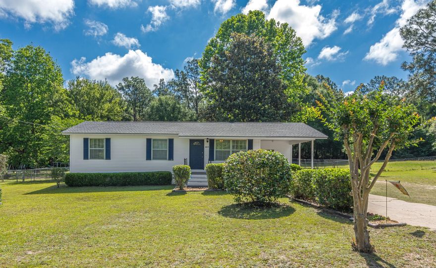 MOVE-IN READY!! Immaculate 3 bd/2 ba home situated on a nearly 1/2 acre lot and located convenient to town. The exterior of the home is vinyl siding with a single-car carport and boasts a new roof installed in 2017. Inside you will find a cozy living room, updated kitchen w/ nice cabinetry and adjacent dining area. The bedrooms and bathrooms are all tucked to one side of the home. Nice screened-in rear porch is the perfect spot for sipping your morning coffee The backyard is fenced and there's a detached garage and storage shed out back. The home has been very well cared for and it shows!! Buyer to verify all areas of importance.