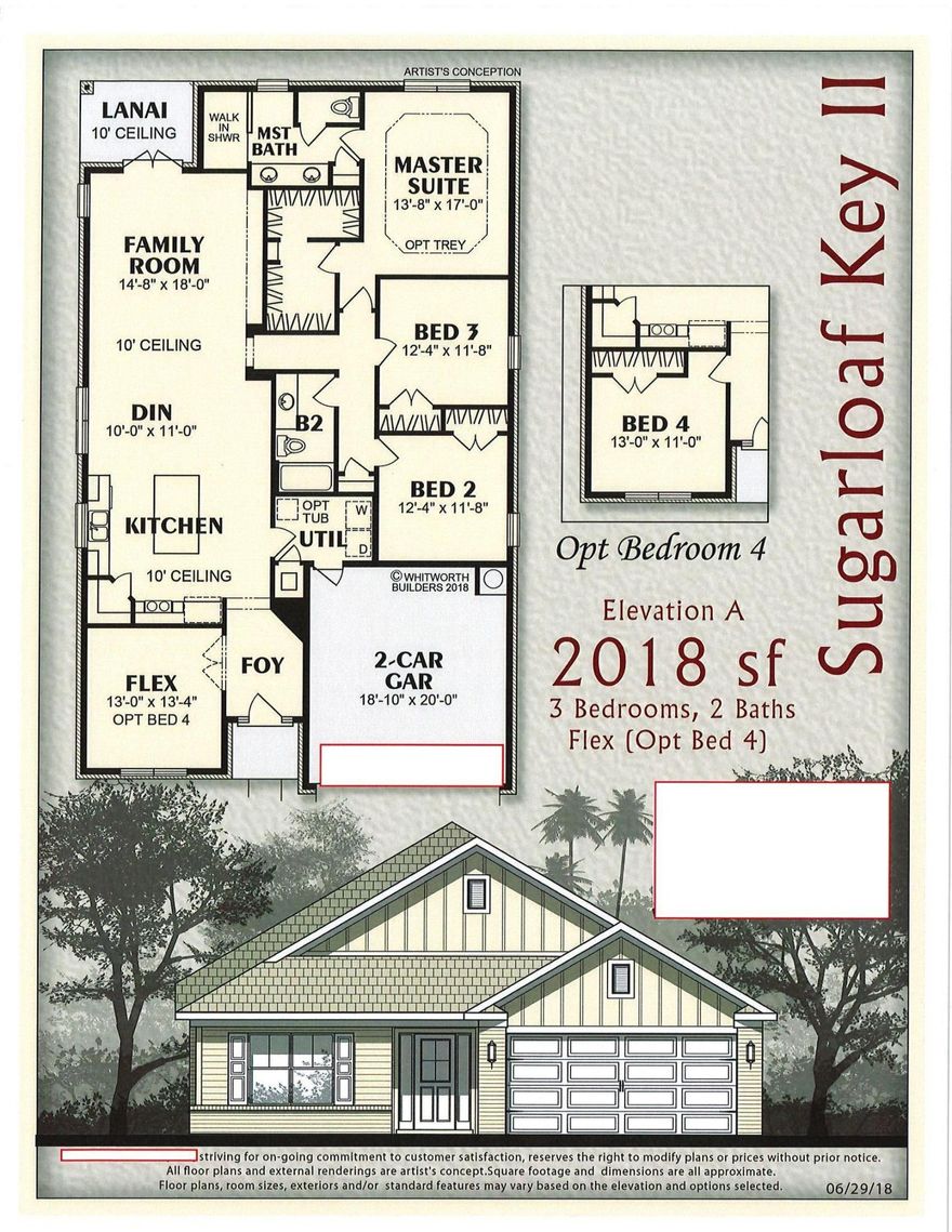 * CONSTRUCTION TO START SOON - BUYERS CAN PICK INTERIOR & EXTERIOR COLORS * LOCATED MINUTES TO EGLIN & HURLBURT AFB * THE SUGARLOAF KEY II FEATURES 3 BEDROOMS AND A FLEX ROOM/4TH BEDROOM * OPEN FLOOR PLAN * TILE THROUGHOUT THE HOME, EXCEPT FOR BEDROOMS * MASTER BEDROOM HAS 2 WALK IN CLOSETS AND OUR SIGNATURE ALL TILED WALK IN SHOWER * GRANITE COUNTER TOPS THROUGH OUT * STAINLESS STEEL APPLIANCES *
