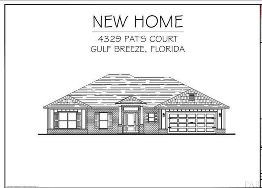 NEW CONSTRUCTION! Currently being built in the booming Midway area of Gulf Breeze. This quality constructed 4 bedroom, 3 bath home features an open split bedroom floor plan with large great room & spacious open kitchen & dining area. The perfectly situated kitchen includes modern cabinetry with soft close feature, granite countertops, built-in pantry, expansive island & counter height breakfast bar to enjoy your morning coffee. Gorgeous luxury vinyl plank flooring throughout all main living areas, leaving carpet in just the bedrooms & closets for plush comfort. The large master bedroom includes a beautiful tray ceiling, a huge walk-in closet & an en suite master bath. The master bath is equipped with double vanities, granite counter tops, fully tiled separate shower & lovely garden tub.