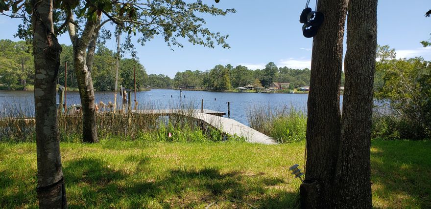 PARADISE FOUND! Don't let the fact that this is a Mobile Home fool you...let it fool the others that might pass it up...your just found a Slice of Heaven! This WATERFRONT property features a DOCK with a Functional BOAT LIFT, Spectacular Water Views, a Gazebo with a super HOT TUB, a WORKSHOP with electricity, a separate Laundry/Storage/Extra Workshop also with electricity. There is also  a Detached 2-car Garage, a RV parking pad, a Circular Drive, a Front Gate for Security, a Front Porch, a Full Back Covered Porch, and a Sprinkler System. By the way, there is also a great 3 split bedroom, 2 bath home featuring an open floor plan living room, dining area, kitchen with a breakfast bar, and large pantry! Don't miss this great opportunity to be able to rent a BOAT WORTHY, WATERFRONT, 3/2 HOME!