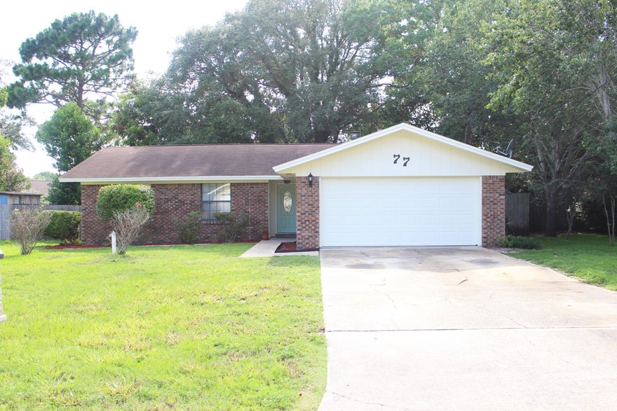 Adorable 1283 sq. ft. home with 3 bedrooms and 2 bathrooms located only minutes from Eglin Airforce Base, shopping, beaches, restaurants, excellent schools and churches! Seller putting on 30-year dimensional shingle roof with acceptable offer! The updates the homeowner has made are simply perfect! In year 2016 the home owner added a newly painted lead glass front door and a new disposal in the kitchen. In year 2015, they wired the living room for HDTV and the master bathroom was renovated to feature a walk-in shower with decorative glass tile, a new vanity, light fixtures and new faucets. The guest bathroom was also renovated and included a new vanity, lighting, and fixtures. There are also many other updates from 2014! This home owner's taste is impeccable!