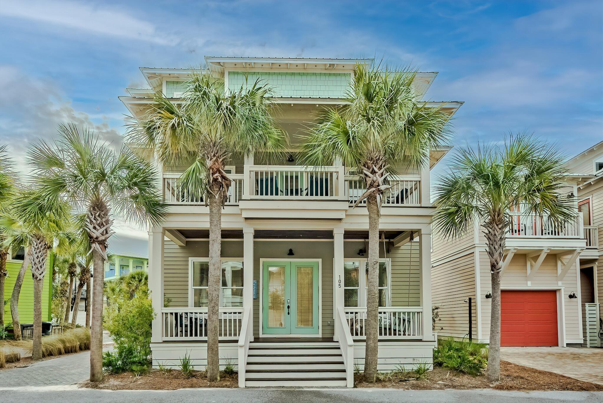 This beautiful Seacrest beach home, NEWLY furnished is only steps to the 12,000sf Lagoon Pool. Deeded beach access is just across the street. The home features large open living/kitchen area, with stainless appliances, gas cooktop, and separate ice maker; ceramic tile and hard wood floors throughout. Master bedroom on the 1st floor, 3 Bedrooms and 2 full baths on the second floor and a 5th bedroom/play area on the 3rd floor complete with wet bar, full bath and enormous open deck and brand new grill. This home would make a fabulous second home or rental investment. Actual rentals on the books as of April 24, 2021 are $117+.