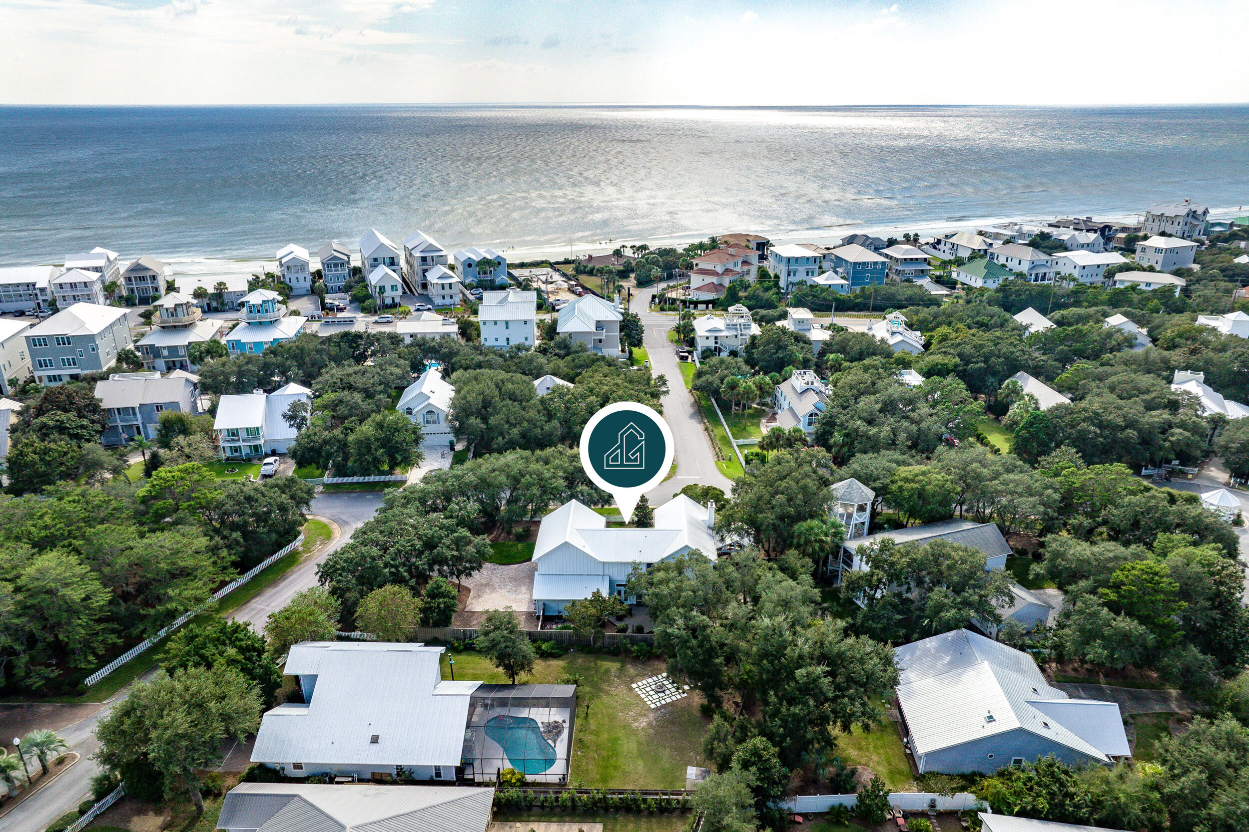 Steps from the shore, this beautifully remodeled 4-bedroom home sits on a spacious corner lot just 300 feet from the pristine beaches of Seabreeze. Nestled in a non-rental neighborhood with deeded beach access, it is perfect for those seeking a true second home or a peaceful primary residence. Inside, you'll find luxury vinyl plank floors throughout--durable, easy to maintain, and ideal for beach living. The large, open-concept kitchen and living area on the second floor is flooded with natural light, creating an airy, inviting space perfect for entertaining or family time. The kitchen features quartz countertops, a stylish backsplash and stainless steel appliances, making it both functional and elegant. Adjacent to this area is an additional entertainment room complete with a bar, ensuring your home is as perfect for hosting as it is for relaxing. The home offers master suites on both the ground and second floors, providing flexibility for family or guests. The spacious bedrooms are complemented by updated bathrooms that offer a modern, luxurious feel. Outside, an expansive deck and a cabana creates the perfect setting for enjoying the coastal breeze, while the outdoor shower adds convenience after a day at the beach. With plenty of parking, including a 3 car garage. This home perfectly blends style and function, with modern updates, ample living space, and proximity to the beach. Whether you're unwinding on your private balcony or entertaining in the open kitchen, this property offers a serene retreat from the rental-heavy areas while keeping you close to all the amenities of 30A. Experience the charm and tranquility of this Seabreeze home firsthandschedule your tour today.