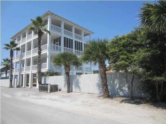 ***GRAYTON BEACH***GULF & LAKE VIEW 6 BR 6.5 BA 1 BLOCK TO BEACH/ACCESS & 1 BLOCK TO WESTERN LAKE/BOAT RAMP***Hawk's Landing***is well maintained four-story Florida Cottage with 4078 (heated/cooled) sq.ft.,3423 sq. ft. expansive porches/decks on 3 floors providing sweeping,panoramic views of Grayton Beach. Quality exterior features Galvalume roofing, hardy plank siding, Andersen doors & windows-all equipped with proper hurricane shutters. Professionally designed & decorated, the house features impressive open living/dining/kitchen area combination-popular for entertaining while at the beach. Each of 6 bedrooms has it's own private bath. Ground floor has an entry way foyer, a creative, roomy bunk room for the kids, full bath that lead to patio area, large private pool with outside