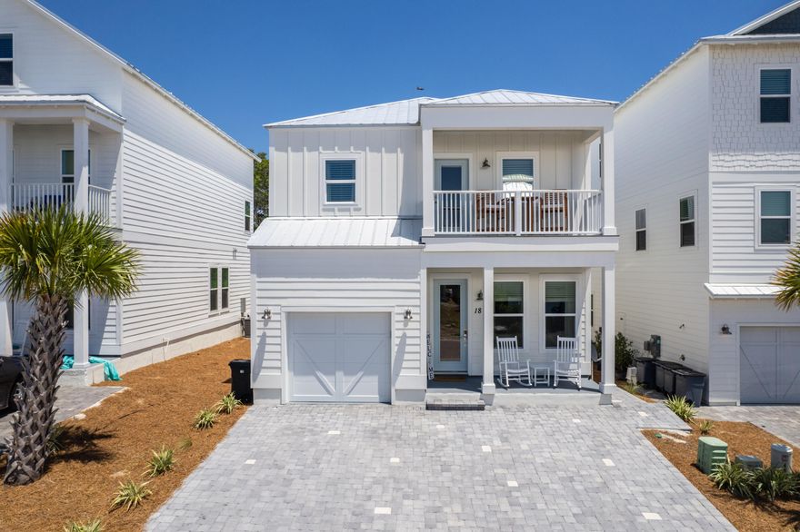 Luxury home on west end of 30A high above it all and still close to the sugar white sand and emerald blue waters of the Gulf. This is the perfect beach house in Serenity at Dune Allen with 4 bedrooms 3.5 baths and over 2304 sq ft NOT including the massive 2nd level screened in porch that measures 300 feet. There is a first floor master and a larger second floor master that makes it easy for two families to enjoy this sunny retreat. The large kitchen has a huge island with microwave, breakfast bar and coffee bar, Dual Fuel Stove, pantry and soft close cabinets. The 2 story beach house has been meticulously furnished with high quality materials, furniture, technology all with an eye towards comfort and style. Sold fully furnished. Never been rented. STR allowed. (Golf cart does not convey.)