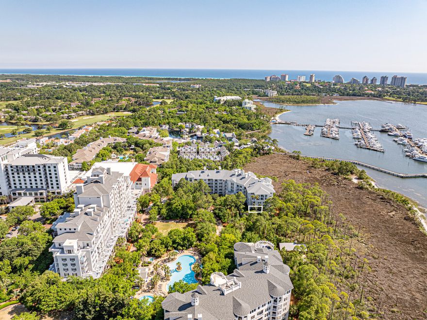 Investor Alert! Lasata 3125 is a first-floor corner 2BR/2BA in Baytowne Wharf offering the perfect blend of rental income and resort-style living. Strong STR history: $36K (2021), $35K (2022), $31K (2023), $33K (2024), $4K YTD 2025, with 2025 projected at $28K-$38K. Spacious covered patio opens to a peaceful grass courtyard--perfect for relaxing or families. Small bay view from the master and new HALO leak detection system with auto shutoff. Steps to dining, shops, events. Sandestin amenities: beach, golf, pools, marina & more!