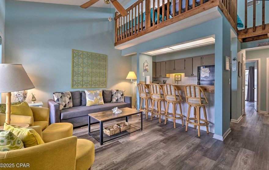 Nestled on the desirable East end of PCB, this charming 1-bedroom + loft condo offers the ultimate coastal retreat, just steps from the sugar white sand and beach access 15. whether you're sipping your morning, coffee on the balcony spending the day by the community pool or grilling out after a long beach day this condo is all about effortless beach side living. With space to sleep up to six, this property is already a successful short term rental, making it an ideal investment or personal getaway. imagine summer nights watching fireworks light up the sky, long weekend filled with sun and surf and the freedom of owning your own slice of paradise all at a price point that makes it easy to start your investment journey.