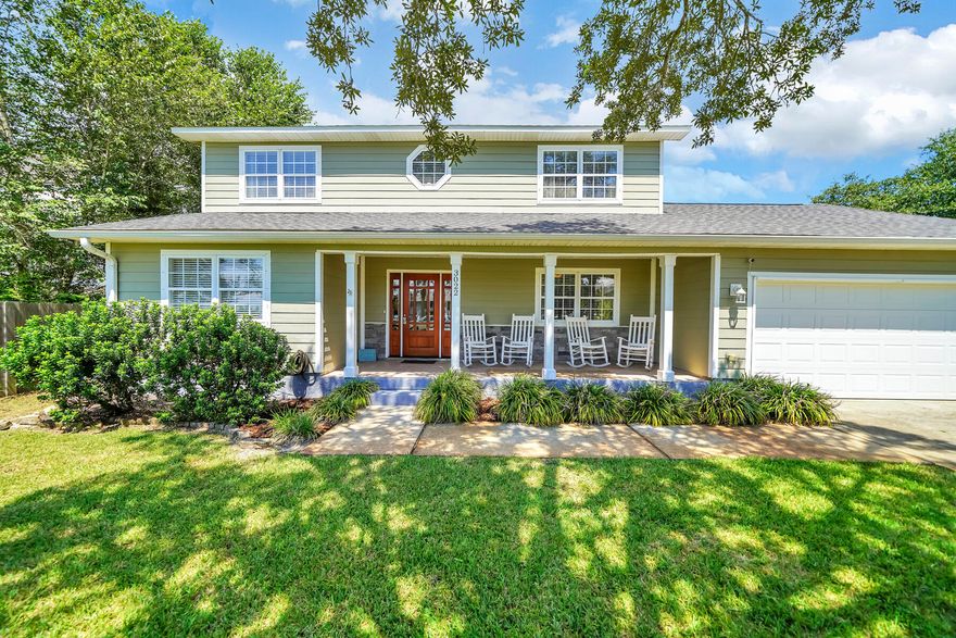 Here's your opportunity to enjoy sunsets over the water from your front porch or take a swim in your own private pool in this beautiful Gulf Breeze home for under $600K!  With a gorgeous view of the Sound, a new roof, new AC, and a saltwater pool, you don't want to miss it.  The layout offers plenty of space with a formal dining room; a separate office; living room open to kitchen and dining; laundry room; guest bathroom with shower; tons of storage with two bonus pantry/storage rooms all downstairs.  In the kitchen you'll find granite countertops, built-in oven and microwave, gas range with hood, a breakfast bar for casual dining, view of the backyard/pool from window, recessed lighting, and tile backsplash.  The two separate storage rooms are both on the first floor and conveniently located for extra food storage, holiday decor, small craft room, etc.  Laundry room is off of the kitchen and generously sized with plenty of space for additional shelving and includes a utility tub.  Upstairs is the master suite with an incredible water view, large walk-in closet, separate vanities, and a soaking tub; two additional bedrooms; and a full guest bathroom.  The yard is fully irrigated, fenced-in backyard, and recently installed gunite saltwater pool with 
brick paver surround and patio area.  Seller is including a removable pool barrier (safety precaution for children & pets).  
Home is currently under a termite bond with Arrow.  Hurricane shutters are included as well.  
Call today to schedule your showing before this one is gone!