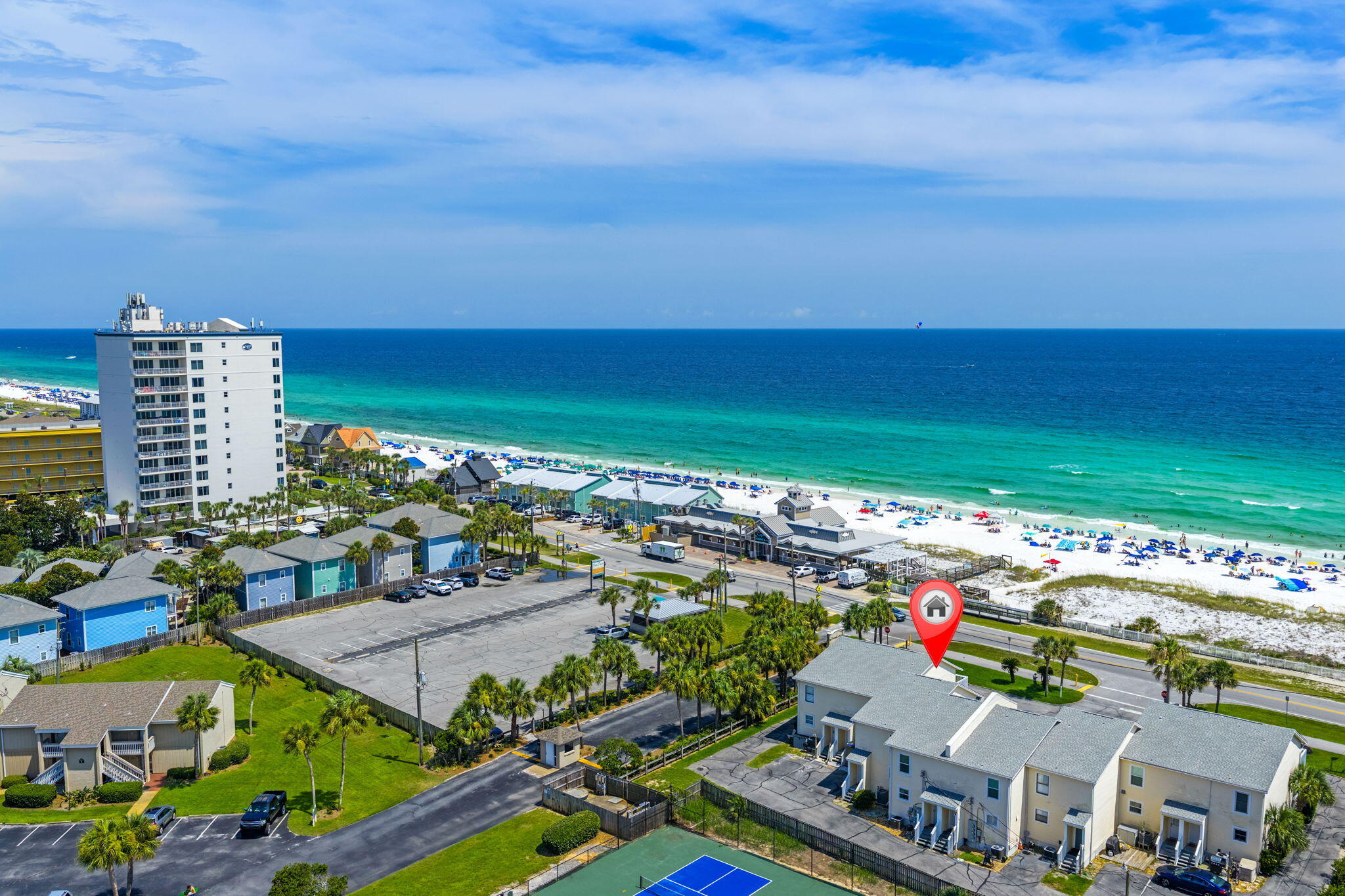 Incredible Gulf views from this meticulously maintained townhome directly across the street from the beach! With extremely low HOA fees at just $165/month--equating to thousands in annual savings--this property is a rare find along the Emerald Coast. Wake up to breathtaking panoramic views of the Gulf of Mexico and sugar-white sands--visible from the private balcony, living room, and even the master bed! This pet-friendly townhome offers the ultimate coastal lifestyle with shared beach access through Chateau La Mer.Located in Sand Pebbles, a quaint, low-density complex with only eight townhomes, this property offers peace, privacy, and a true sense of community--just steps from the shoreline. This non-rental, secondary home has been lovingly maintained by the same family since 1989 and is move-in ready. Enjoy stunning water views from the living room and upstairs master bedroom, creating a serene retreat both day and night. Relax on your private balcony and watch the sunrise and sunset every day!
Recent Updates Include:
** Lower deck upgraded with Trex composite decking ($16,500)
** Interior and exterior painting as needed ($10,000)
** Four upstairs sliding glass units replaced ($6,000)
** New stainless steel refrigerator and dishwasher ($2,000)
** Full size washer & dryer
Nestled on Scenic Highway 98, running parallel to the beach, you'll enjoy an outdoor lifestyle with long sidewalks perfect for morning jogs or evening strolls, all with Destin's iconic sugar-white sands and emerald-green waters as your backdrop. This unbeatable location provides easy access to endless leisure activities like fishing, boating, jet skiing, paddleboarding, parasailing, and popular dining spots such as The Crab Trap and Pompano Joe's. You're also just minutes away from Emerald Bay Golf Club and Seascape Resort, both offering beautifully maintained courses for golfers of all levels.
Whether you're seeking a serene beach escape, vacation rental for income, or a low-maintenance second home, this townhome in Sand Pebbles offers unparalleled views, value, and location in an intimate and well-cared-for setting.
Buyer to verify all information deemed important.