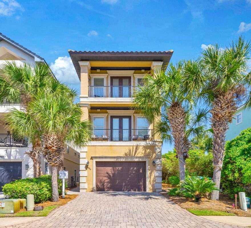 Destiny By The Sea - an exclusive gulf front gated community with an expanse of private beach. Once inside this private enclave you'll find one of Destiny's best beach vacation homes offering 5 luxurious and well-designed bedrooms w/ensuite baths, spacious 2nd floor living areas, 2 south facing balconies, open kitchen, ample parking, plenty of storage space, elevator, and much more. AND all within a short stroll to the private beach and pool. This magnificent home sleeps 14 comfortably and is spacious enough to accommodate all those cherished family beach vacations.