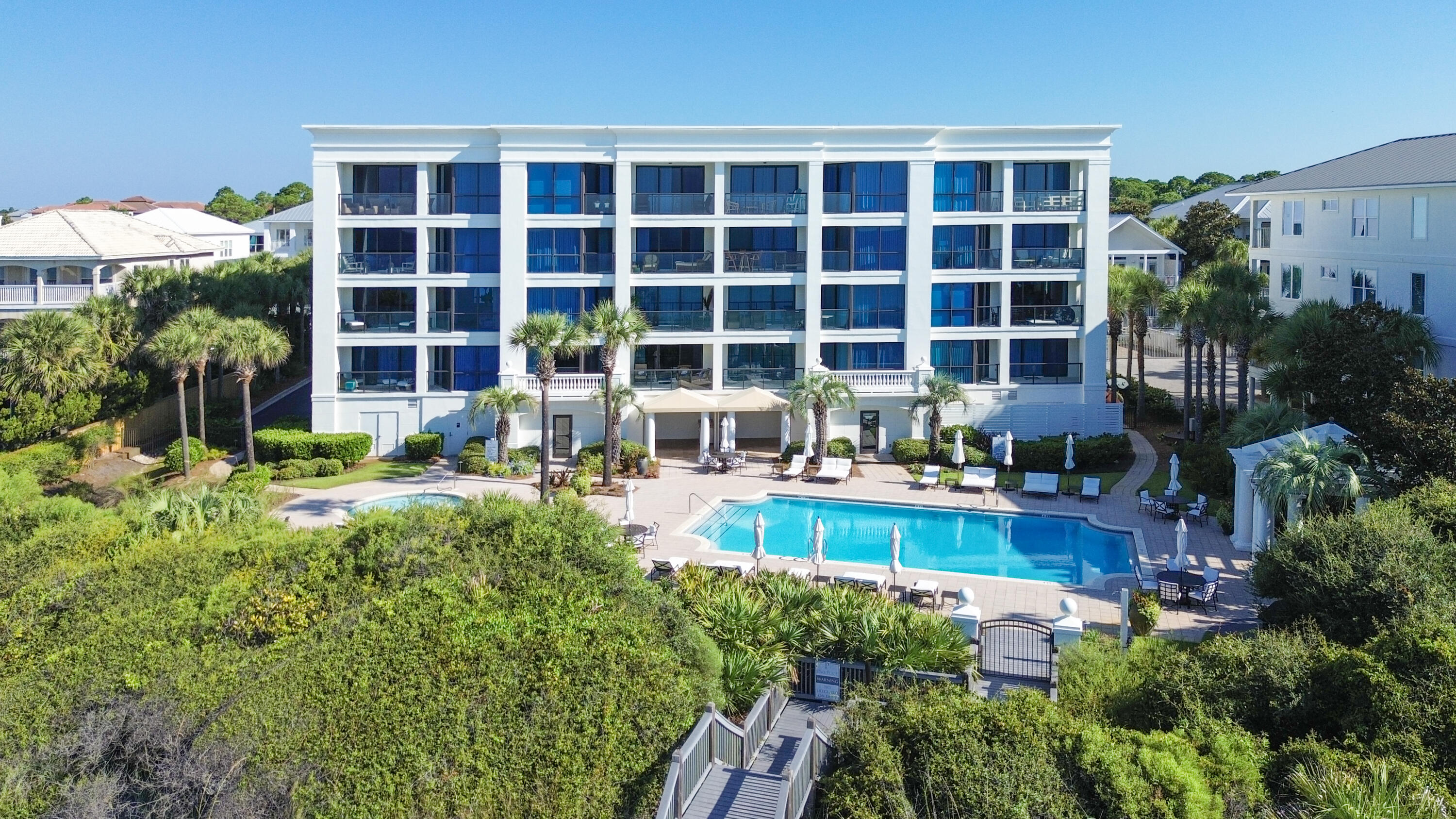Gulf-front living at its finest--this rare 4BR/3BA corner unit at Park Place in Seagrove Beach offers privacy, luxury, and convenience in a gated, non-rental community of only 19 residences. With 2,209 sq. ft. of living space, the condo features floor-to-ceiling Gulf views, marble and limestone flooring, plantation shutters, and a private in-unit elevator that opens directly to the pool, fitness center, and gated beach access. The gourmet kitchen includes Sub-Zero and Wolf appliances, custom cabinetry, and a large island, flowing seamlessly to the Gulf-facing living and dining area with wet bar and wine refrigerator. Three bedrooms feature king-sized beds, while the fourth serves as a den or guest suite. Exclusive updates from this one-time developer's unit add to the appeal. Solid steel-and-concrete construction with hurricane-rated windows and doors ensures peace of mind. Amenities include a gulf-front heated pool, spa, kiddie pool, cabanas, fitness center, community room, BBQ area, and deeded 200 feet of private beach with chair/umbrella service. Owners also enjoy assigned parking, storage units, and locker rooms, just 1.5 miles from Seaside's shops, dining, and entertainment.