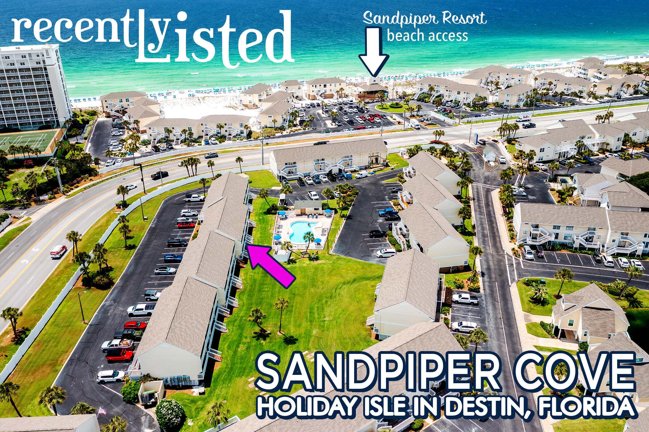 Just a 5-minute walk to the private Sandpiper Cove Deeded Beach with Beachfront Seasonal Beach Chair Service along with the Sandflea Beach Bar for food and drinks to enjoy the SugarWhite Sand between your toes and Emerald Water! Take in the views of the refreshing Pool and the Florida Sunsets from your Private Balcony where you can also step out leading directly to one of the 5 Pools on property -- great for an afternoon or evening dip after a day in the sun! This Studio Condo maximums space with comfortably sleeping 4 -- featuring a queen-size Murphy Bed that can be folded up during the day adding more space and a queen-size Sleeper Sofa that can be pulled out at night as well. This unit also features Kitchen, Bathroom, Owners Closet, Crown Molding throughout this unit, with Wainscoting, updated Painting and Furniture.
The Resort Community of Sandpiper Cove includes Guard Gate with 24-hour Security along with many activities including a a 9-Hole par 3 Pitch & Putt Golf Course, 5 Pools (some Heated), 3 Hot Tubs, Tennis and Pickleball Courts, Shuffleboard and Bocce ball. There is also a Marina, Boat slip rentals and Boat Ramp Launch available. On-site Harbor WaterFront Dining at Louisiana Lagniappe Restaurant is located inside the Resort Community by the Marina. A Water Taxi service picks up at Sandpiper Cove and drops off at many of the Harbor attractions including Additional WaterFront Restaurants, Shopping and Bars. With Sandpiper Cove's prime location in downtown Destin, Full-Time and Part-Time Residents and Vacationers are just steps away from more Restaurants, Grocery/Shopping areas including a new Publix, athletic clubs & other attractions.
This highly rented Vacation Rental!