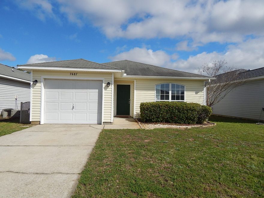 Move-In-Ready! Convenient Location! Close to Beaches, Bases and Shopping! Open floor plan with low-maintenance laminate flooring in the main living area! The Kitchen is OPEN and Bright with lots of cabinets, ample counter space and a Large Island with power! The Living Room opens to Kitchen with plenty of room for oversized furniture or a Large TV. The Master Bedroom is Large! The Master Bath has Double Vanities and a walk-in closet! The Two Guest Bedrooms and Bath are nicely sized! Split Floor-Plan. Privacy fenced lot with lawn pump and sprinkler system. The Garage has an electric garage door opener. Laundry located INSIDE (not in Garage.) This home has been very well-loved and is ready for its new owner!