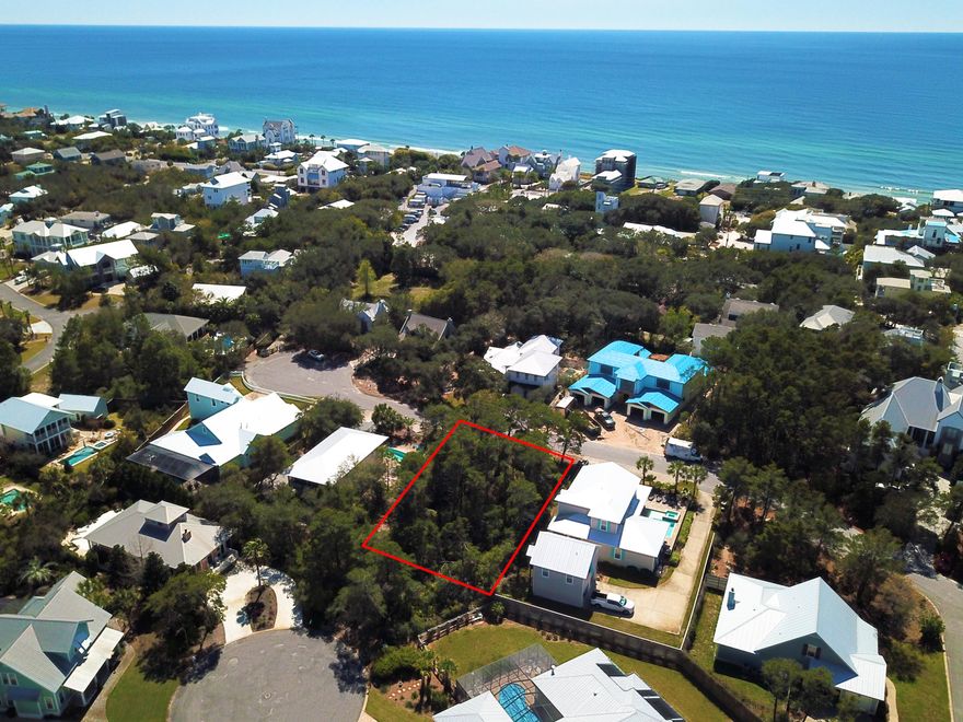 RARE 85'x130' large Seagrove Homesite! Located on a super private and very upscale dead end paved street in the heart of Seagrove where only 1 lot remains, this lot has it ALL! Locals know this is ''the'' place to be. Walk to the beach through the dedicated pedestrian easement, enjoy biking the sandy lanes to Seaside for shopping, restaurants or events. Watercolor Crossings is 5 mins away. You are convenient to the heart of 30A yet tucked away in paradise. No build out time or HOA. This is a fantastic opportunity to own one of the last quarter acre homesites in the area. Recently completed Plans by renown Charleston SC architect Heather Wilson also available.