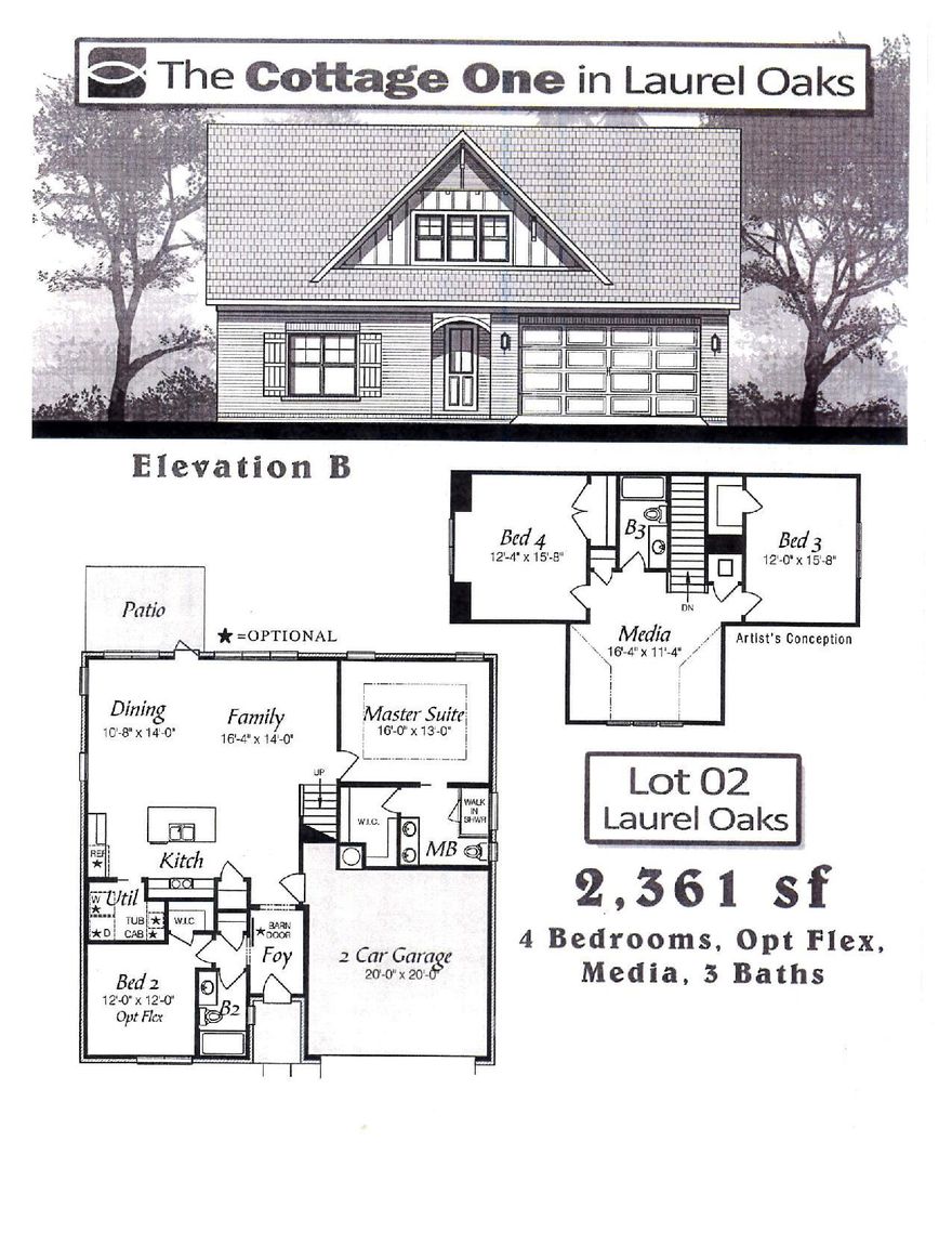 Laurel Oaks is one of the newest communities in the Freeport area! Our Cottage One floor plan has 2361 sq.ft. with 4 bedrooms plus a media room and 3 baths. Brick exterior, low e-vinyl windows, covered entry, large back patio, 2 car garage, and landscaping package with automatic sprinkler system are just a few of the exterior finishes on the home. Interior finishes include 9 ft ceilings, laminate, tile, and carpet floor coverings, brushed nickel fixtures, double vanity and walk-in closet in the master bath, and granite counter tops. Some of the upgrades include tiled shower in the Master Bath, crown molding throughout, cased windows in most of the home, floor plug in the family room, Oil Rubbed Bronze package throughout, and a ceiling fan in the media room.