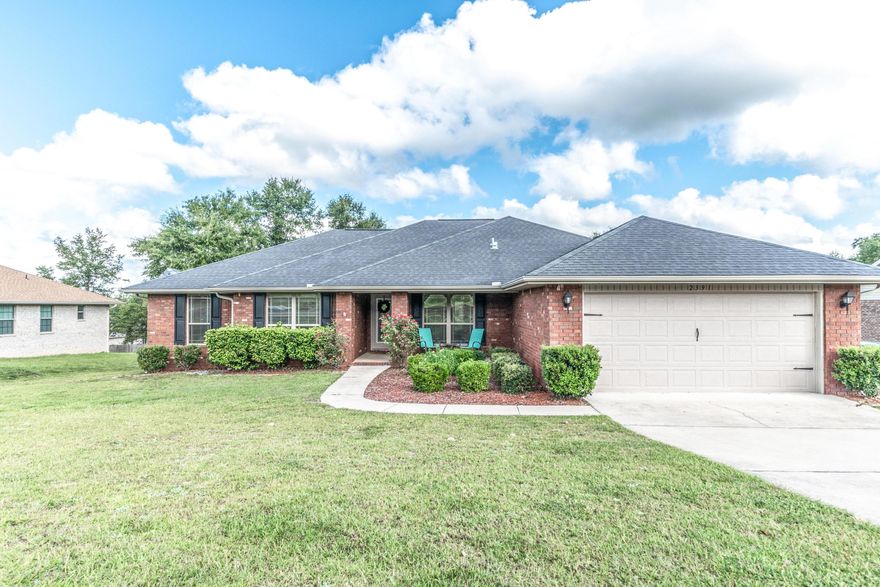 Welcome home to this immaculately cared for 4 bedroom, 2 bath home in the charming neighborhood of Silver Creek Estates! This home boasts fresh neutral paint, granite countertops, stainless steel appliances with double dishwasher, glass tile backsplash, new faux wood blinds, laminate and tile flooring in common areas, formal dining room, an office/bonus room, spacious master with trayed ceiling, double vanity and separate tub/stand up shower, custom built-ins in master closets, the list goes on. The rear yard is a half acre outdoor retreat with a huge covered patio overlooking a swingset and paved garden/firepit area. Your new home has an irrigation system and gutters too! Curtains do not convey but the lovely custom wooden valances stay! Buyer to verify all information deemed important