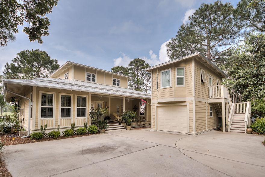 WHAT A LOCATION, THIS 4BR/4BA HOME WITH GUEST HOUSE AND A GARAGE HAS MANY FEATURES: UNBELIEVABLE PORCH OVER LOOKING LAKE AND 18 HOLE OF THE BAYTOWNE GOLF COURSE VERY LARGE BACK LAWN ,GRILL AREA, SPACIOUS MASTER, W/SITTING ROOM MASTER BATH HAS A FULL WALKIN-SHOWER. SPECIAL SINKS IN ALL BATHS AND MARBLE TOPS, VERY NICE CABINETRY. LARGE EAT-IN KITCHEN WITH GRANITE COUNTER TOPS,UNGRADED APPLIANCES, LARGE PANTRY, AND HARDWOOD FLOORS. WELL MAINTAINED LANDSCAPING. SANDESTIN OFFERS BEACH ACCESS, RESTAURANTS, POOLS, TENNIS, GOLF, FITNESS. ROOM DIMENSIONS AND SQUARE FOOTAGE TO BE VERIFIED BY BUYER.THIS PROPERTY HAS NEVER BEEN ON A RENTAL PROGRAM...ITS A MUST SEE. CALL TODAY !