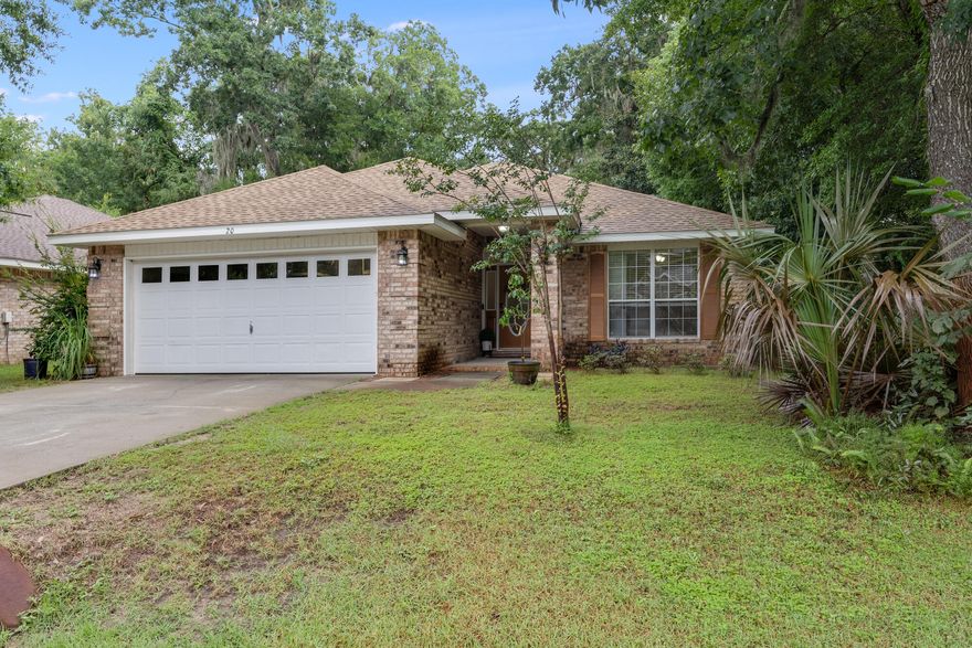 A one-level house that ''lives large'' in an ultra-convenient location! You'll be impressed with the large living area; generously sized kitchen with eat-in nook as well as breakfast bar; amazing heated & cooled Florida room that runs the width of the house; office/extra bedroom/flex space at the front of the house; plus a two-car garage. Minutes to Butler Elementary, Grande Boulevard (Publix + shopping + dining + entertainment), Silver Sands Outlets and Miramar + 30A Beaches. Quiet cul-de sac neighborhood with never-to-be-built-on space behind this home. New roof and water heater in 2022.  Fully fenced dog run/garden area.  Whole house water filter and Reme Halo air purifier. Sellers have already moved, so the house is ready for you and priced to sell. Please confirm all information