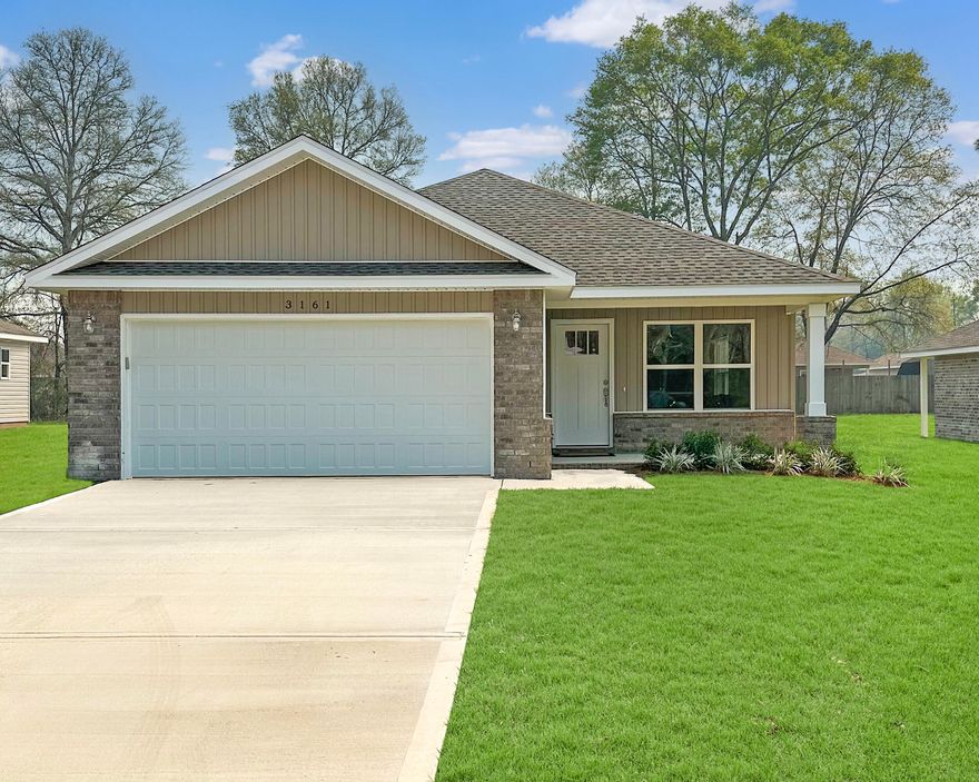 Our preferred lender has a 4.5% interest option available for some VA buyers for the 1st year. This brand new home is now complete. A spacious three bedroom, 2 full bathroom with an open concept living and dining area.  Laminate Flooring Throughout. NO Carpet. White shaker cabinets throughout and quartz countertops.Stainless steel appliances include stove, microwave, dishwasher and refrigerator.  Two car garage with automatic opener. Large backyard and covered front and back porches.  This home has no HOA fees, Low county taxes. The builder offers a TEN year structural warranty and a 2 year systems warranty. Seller will pay $6000 towards buyers closing costs, which for most buyers will cover the closing costs on the property. Many VA buyers can bring $0 to closing. Reach out toda