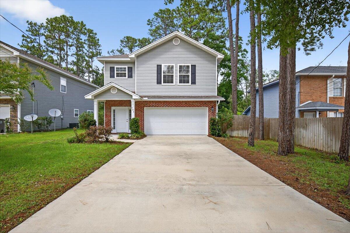 Built in 2018, this beautiful 4-bedroom, 2.5-bath home is ideally located just minutes from Eglin AFB and offers a perfect blend of comfort and modern style. Featuring an open floor plan, the home offers a spacious kitchen with quartz countertops, white soft-close cabinetry, stainless steel appliances, breakfast bar, and LVP flooring throughout the main living area.The primary suite features a spacious bedroom with a large walk-in closet. The en-suite bathroom offers double sink vanity, garden tub, and a separate walk-in shower. Additional 3 bedrooms and a full bath with double vanity.Enjoy outdoor living with a large fenced backyard, screened-in back porch, and a sprinkler system. Additional highlights include a 2-car attached garage and a convenient downstairs half bath. This well-maintained home is move-in ready-- schedule your showing today!