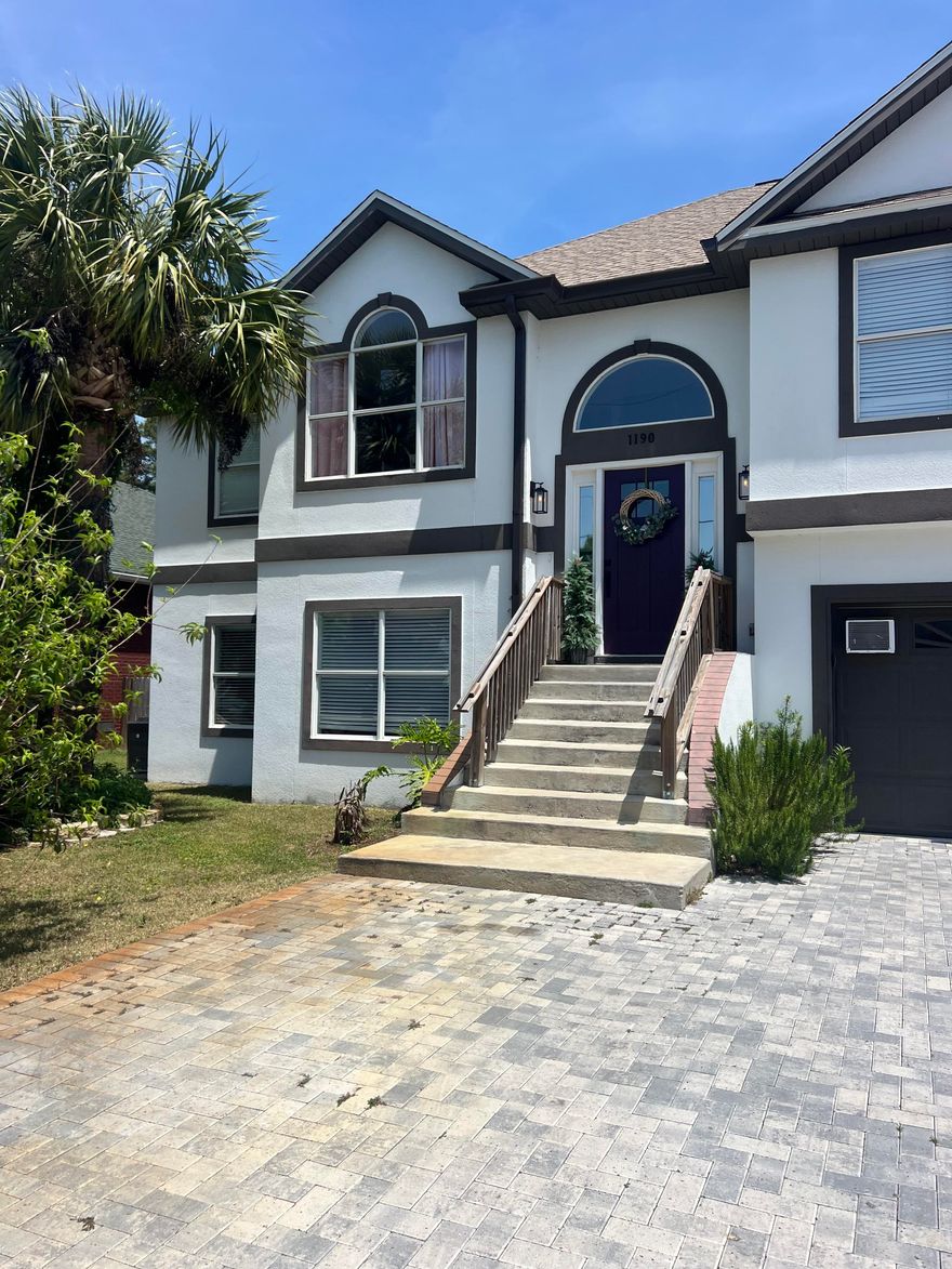 Dream coastal retreat in Old Destin. This beautifully remodeled 5-bedroom, 3.5-bathroom home combines modern luxury with serene beach living. Located just minutes from the water backing up to Mattie Kelly nature preserve, spacious living areas inside + out, top of-the-line finishes make it the perfect sanctuary for relaxation and entertaining.3 Bedrooms on the main level with large loft area overlooking the living area, 2 bedrooms on the lower level. 3.5 Bathrooms: Fully updated with sleek fixtures, including a master bath, soaking tub, walk-in shower, and dual vanities. Laundry and full kitchen on upper and lower levels. The open floor plan connects the living, dining, and kitchen areas, offering the perfect space for gatherings and family. Bottom floor has locked separate entrance
